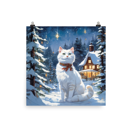 PugMug Custom White Companion Cat Poster
