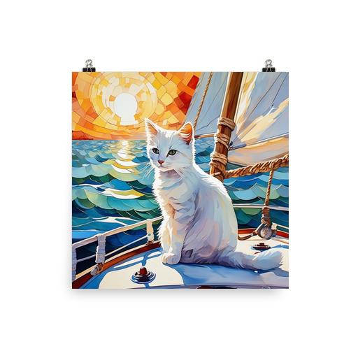 PugMug Custom White Companion Cat Poster