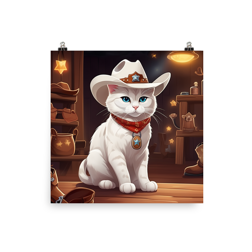 PugMug Custom White Companion Cat Poster