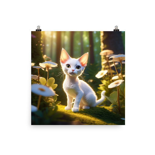 PugMug Custom White Devon Rex Cat Poster