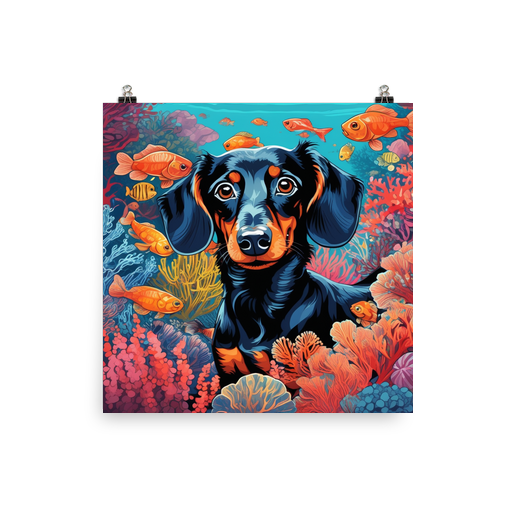 PugMug Custom Black Dachshund Poster