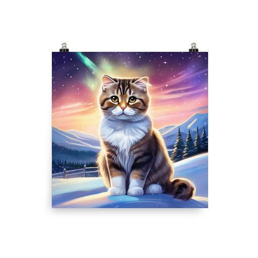 PugMug Custom Tabby Scottish Fold Cat Poster