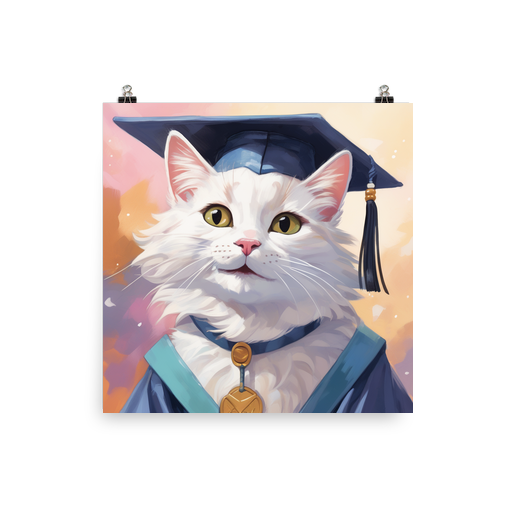 PugMug Custom White Companion Cat Poster