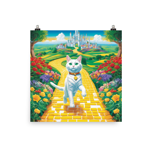 PugMug Custom White Companion Cat Poster