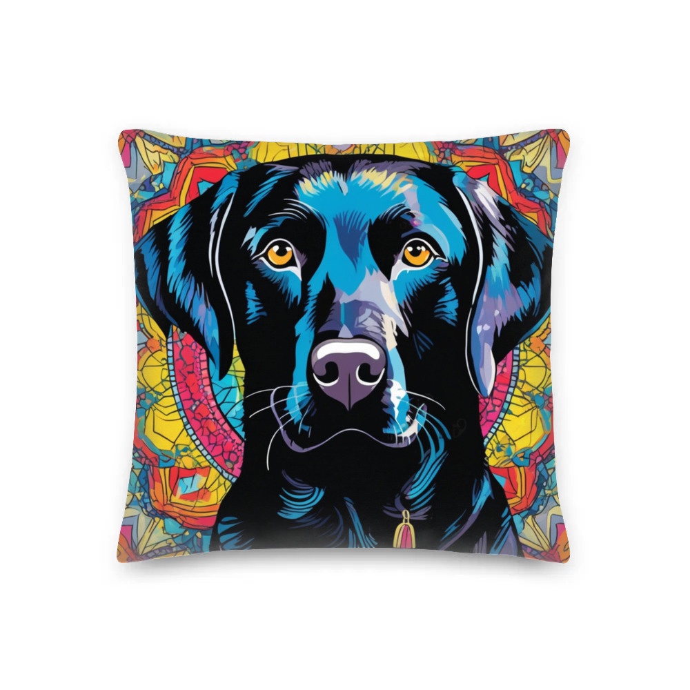 PugMug Custom Black Labrador Retriever Premium Pillow