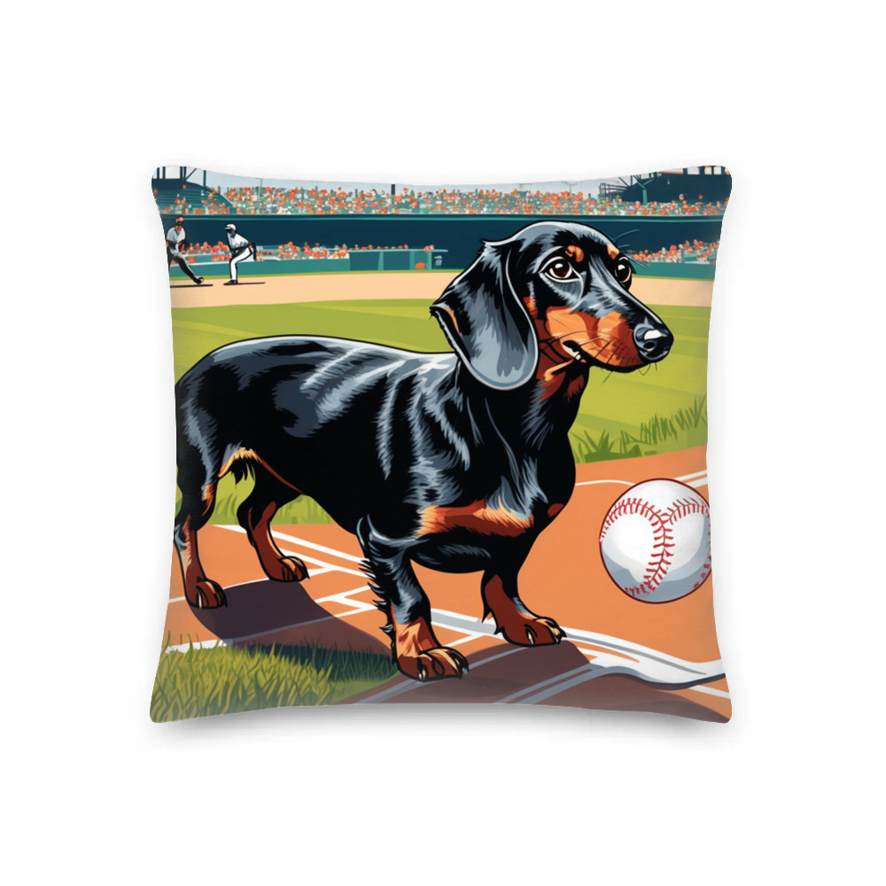 PugMug Custom Black Dachshund Premium Pillow