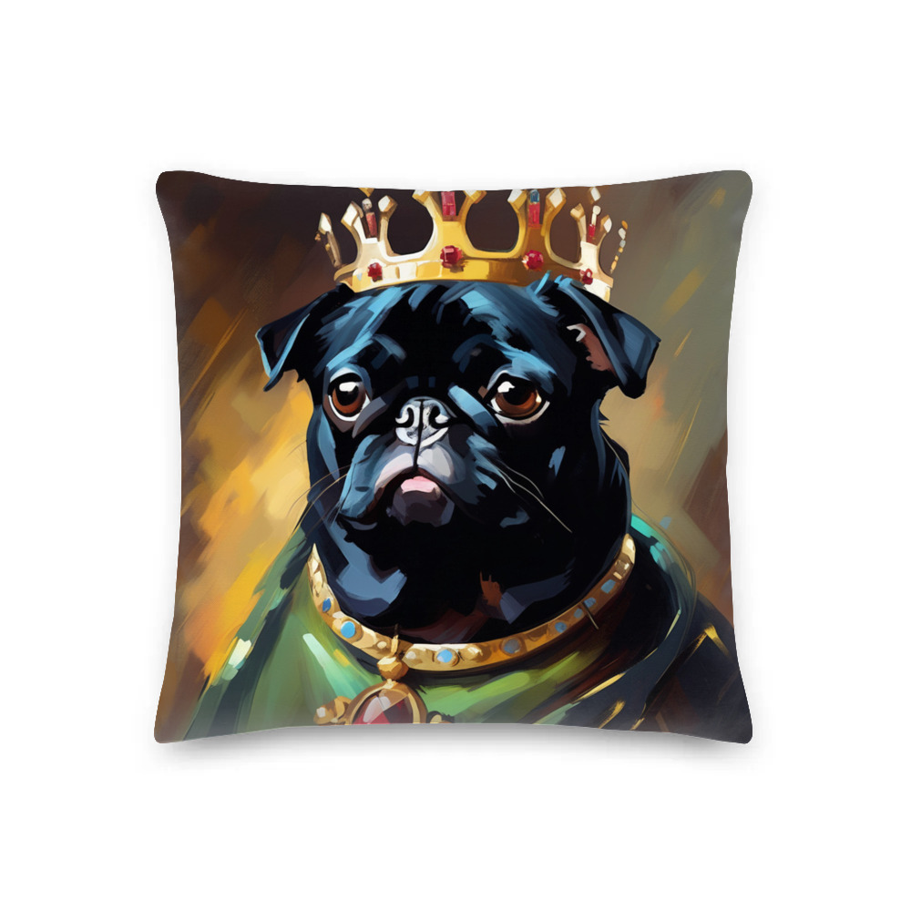 PugMug Custom Black Pug Premium Pillow