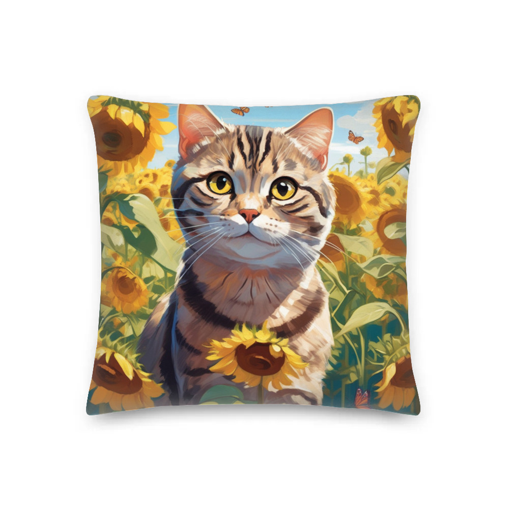 PugMug Custom Tabby Scottish Fold Cat Premium Pillow