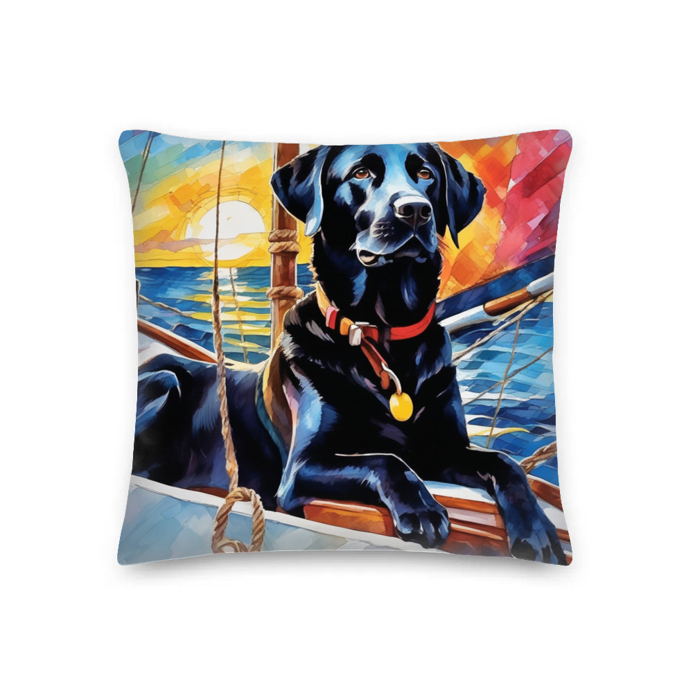 PugMug Custom Black Labrador Retriever Premium Pillow