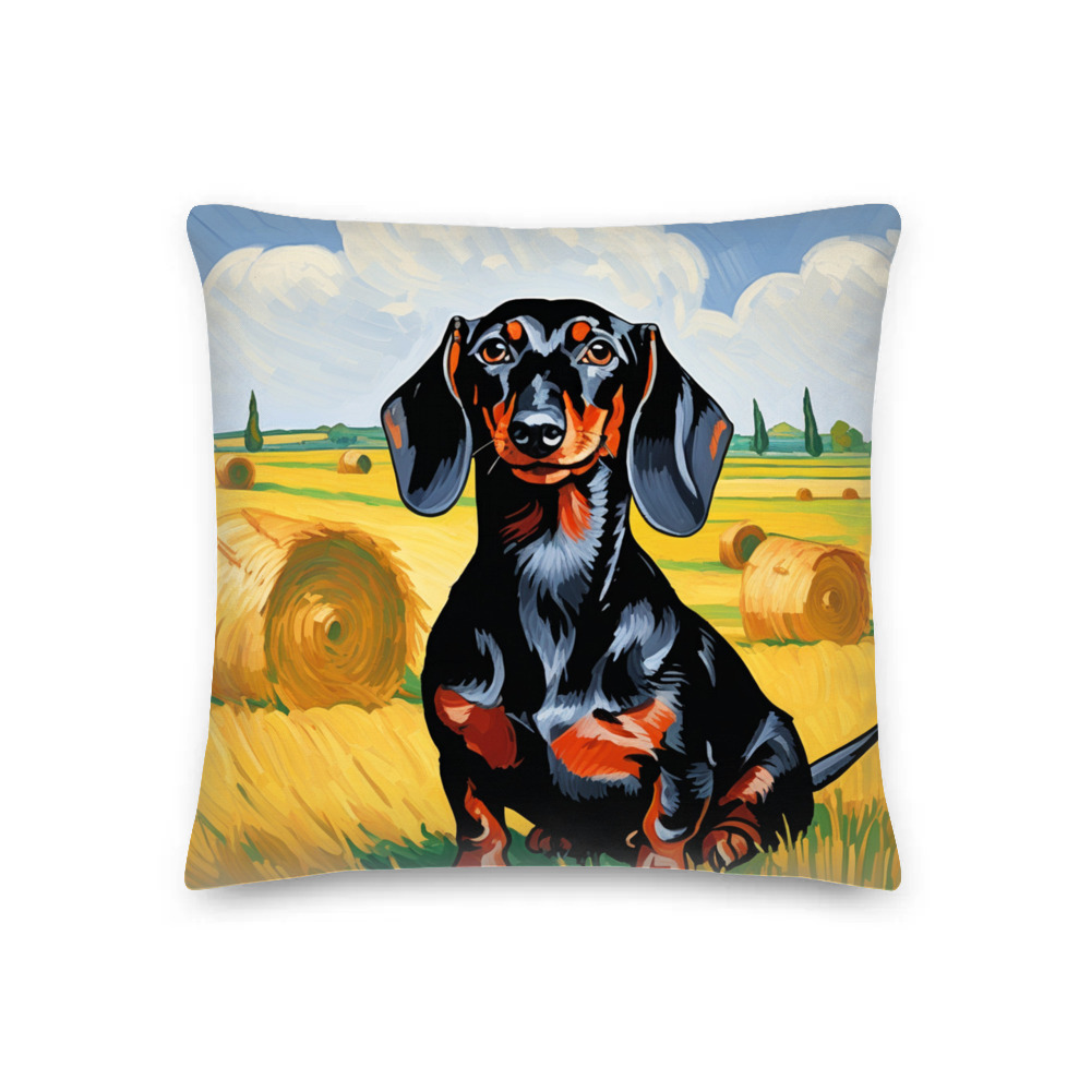PugMug Custom Black Dachshund Premium Pillow