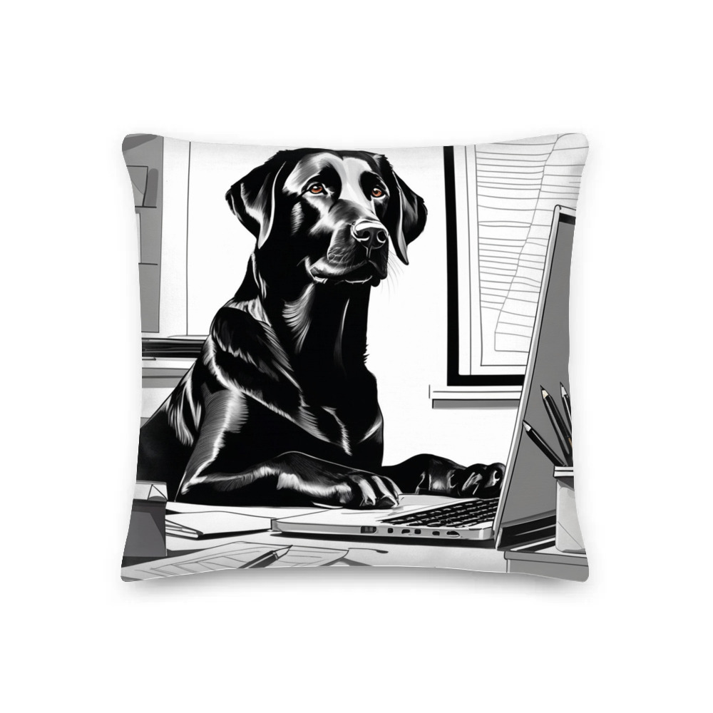 PugMug Custom Black Labrador Retriever Premium Pillow