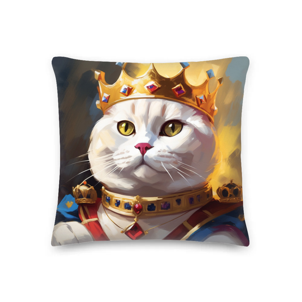 PugMug Custom White British Shorthair Cat Premium Pillow