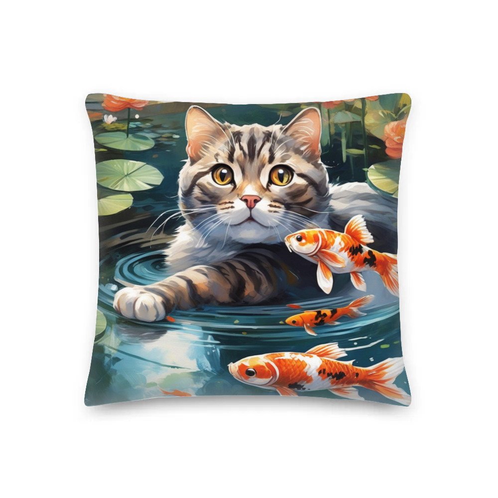 PugMug Custom Tabby Scottish Fold Cat Premium Pillow