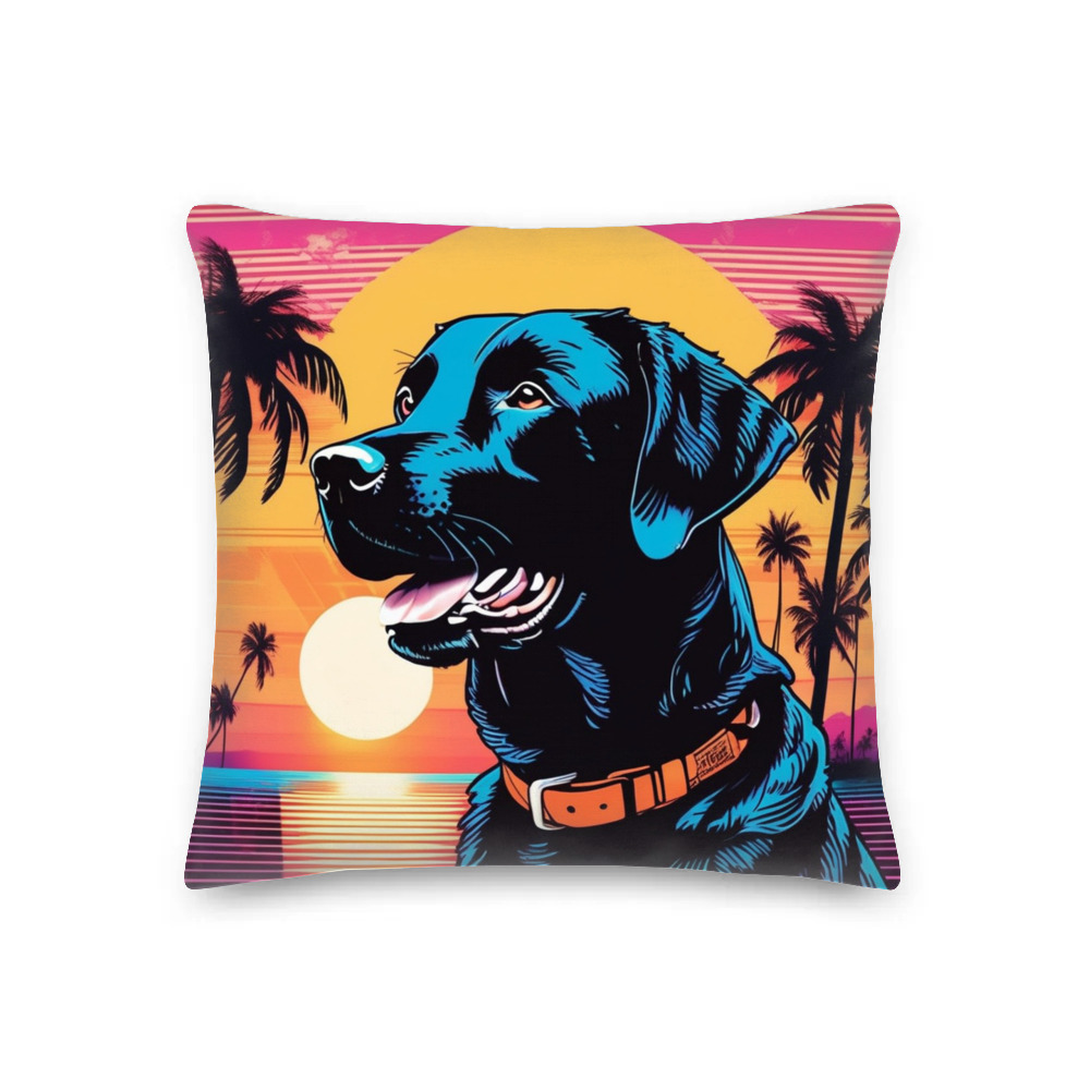 PugMug Custom Black Labrador Retriever Premium Pillow