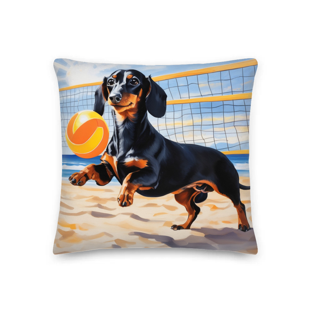 PugMug Custom Black Dachshund Premium Pillow