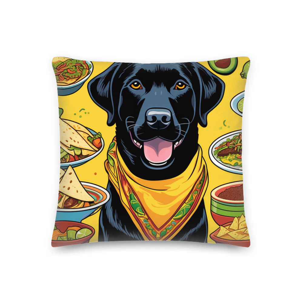 PugMug Custom Black Labrador Retriever Premium Pillow