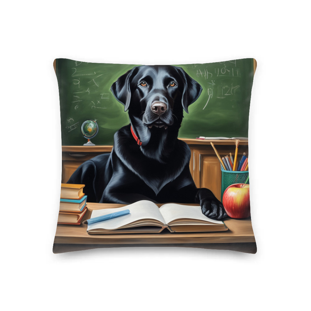 PugMug Custom Black Labrador Retriever Premium Pillow