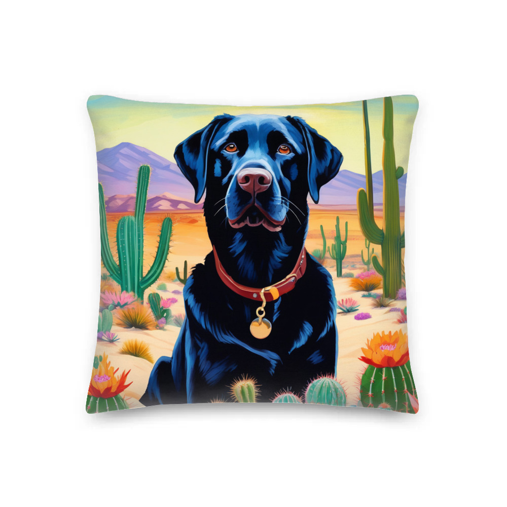 PugMug Custom Black Labrador Retriever Premium Pillow