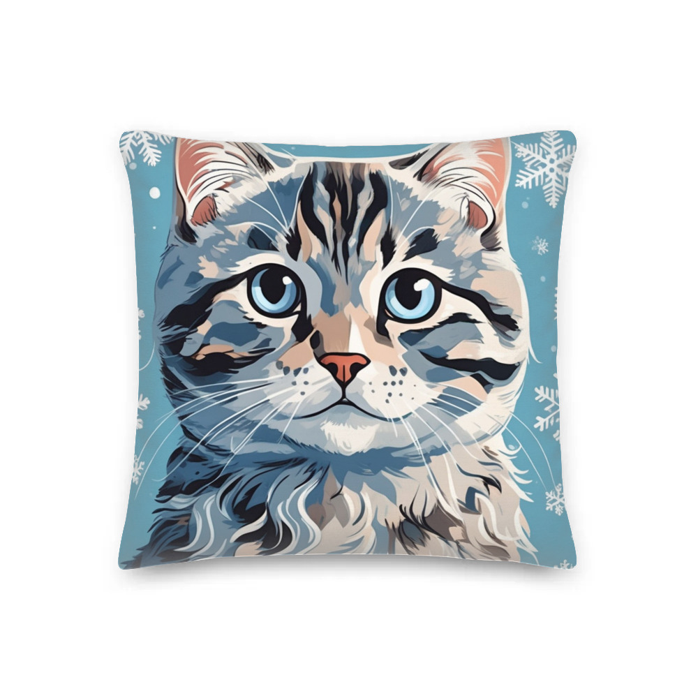 PugMug Custom Tabby Scottish Fold Cat Premium Pillow