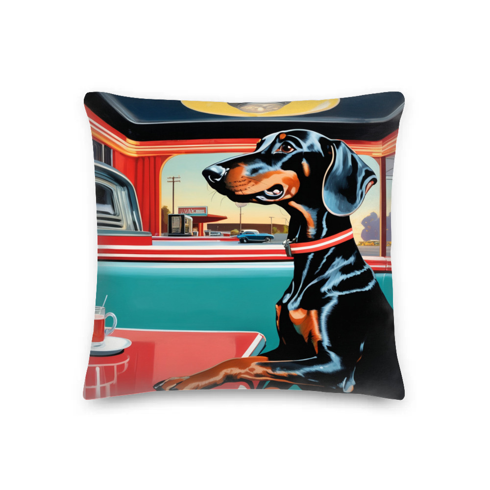 PugMug Custom Black Dachshund Premium Pillow