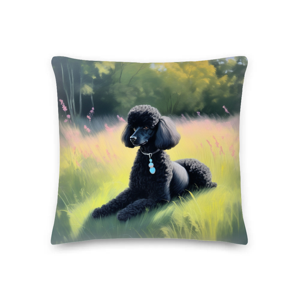 PugMug Custom Black Poodle Premium Pillow