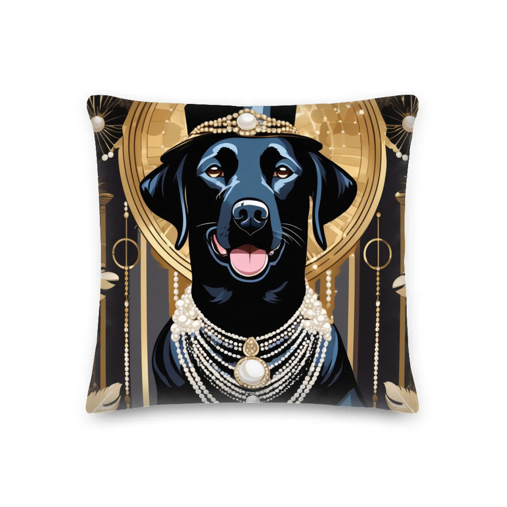 PugMug Custom Black Labrador Retriever Premium Pillow