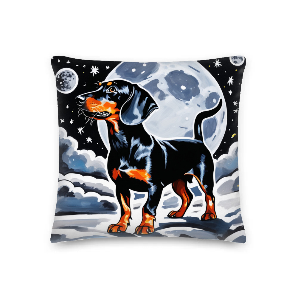 PugMug Custom Black Dachshund Premium Pillow