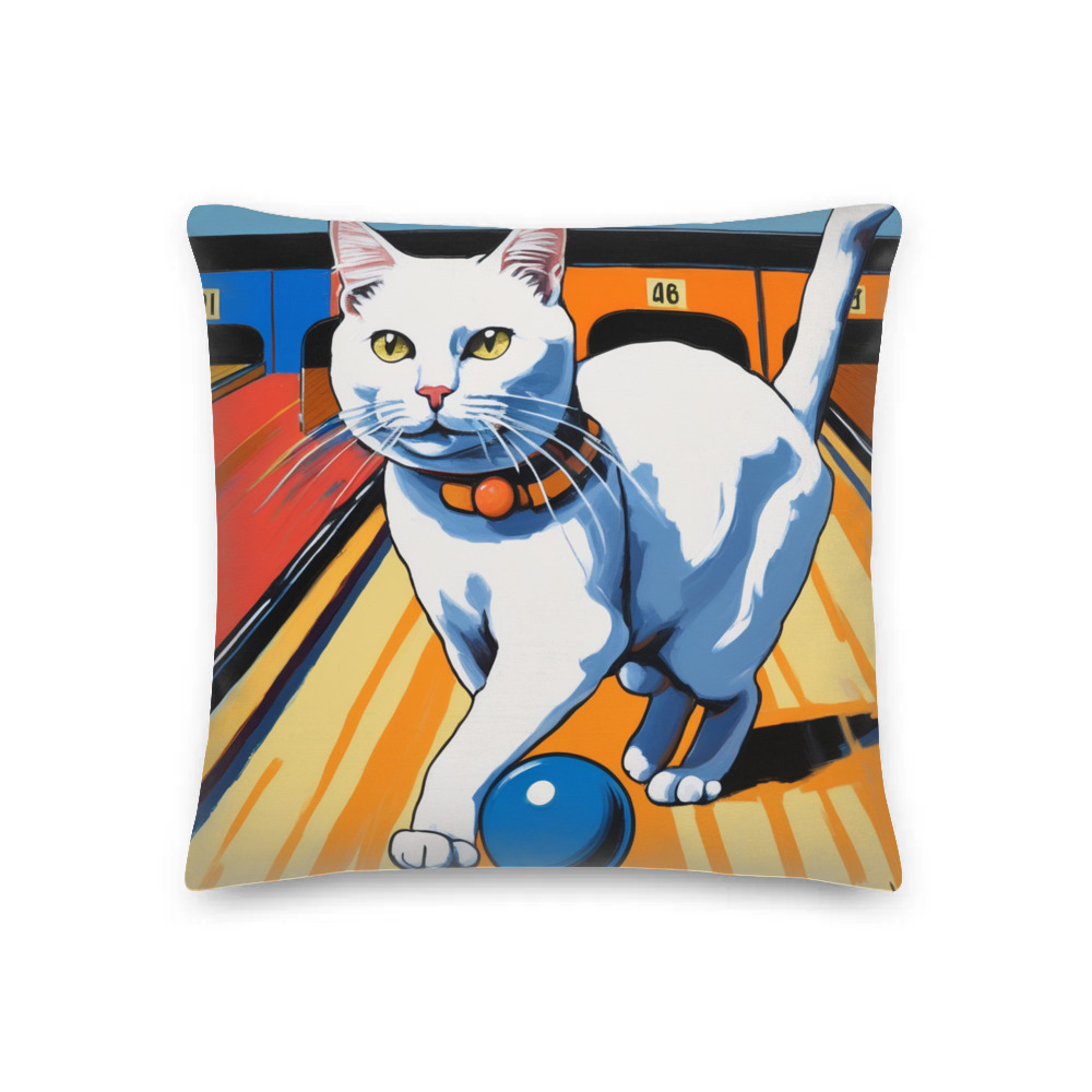 PugMug Custom White Companion Cat Premium Pillow