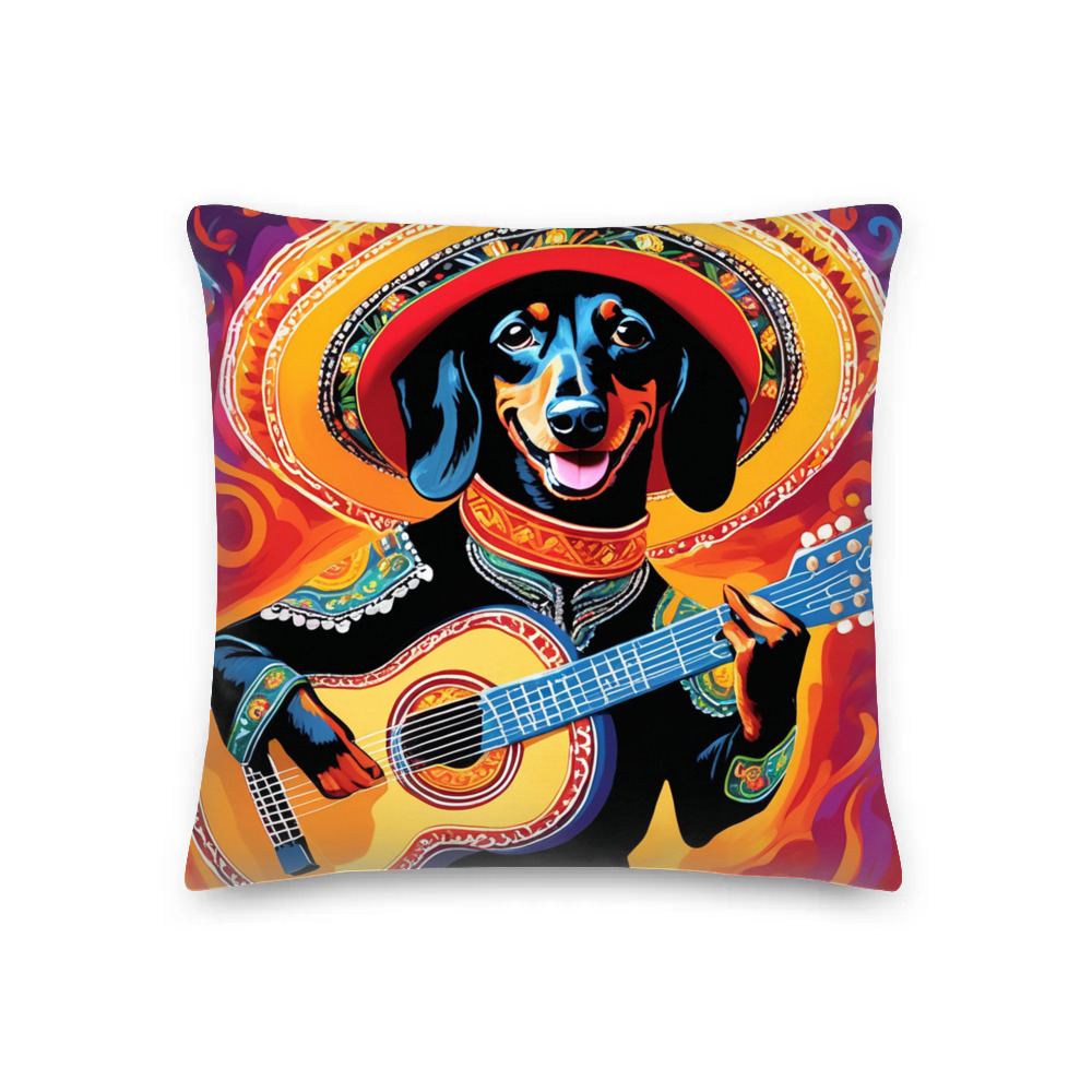 PugMug Custom Black Dachshund Premium Pillow