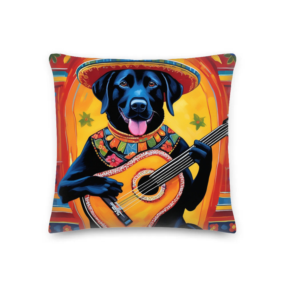 PugMug Custom Black Labrador Retriever Premium Pillow