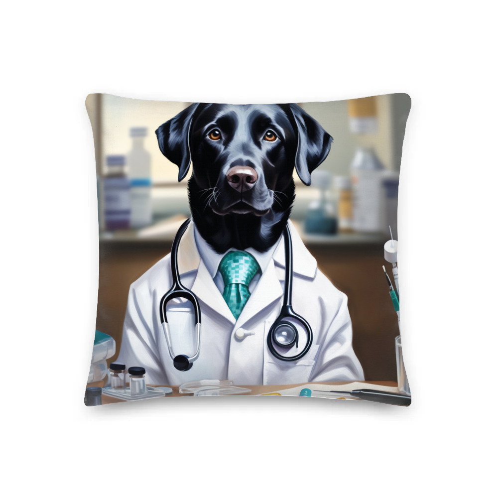 PugMug Custom Black Labrador Retriever Premium Pillow