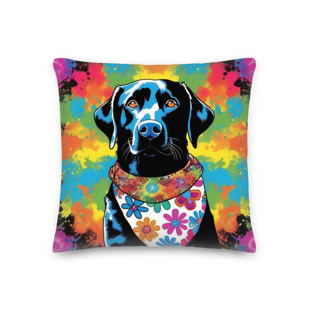 PugMug Custom Black Labrador Retriever Premium Pillow