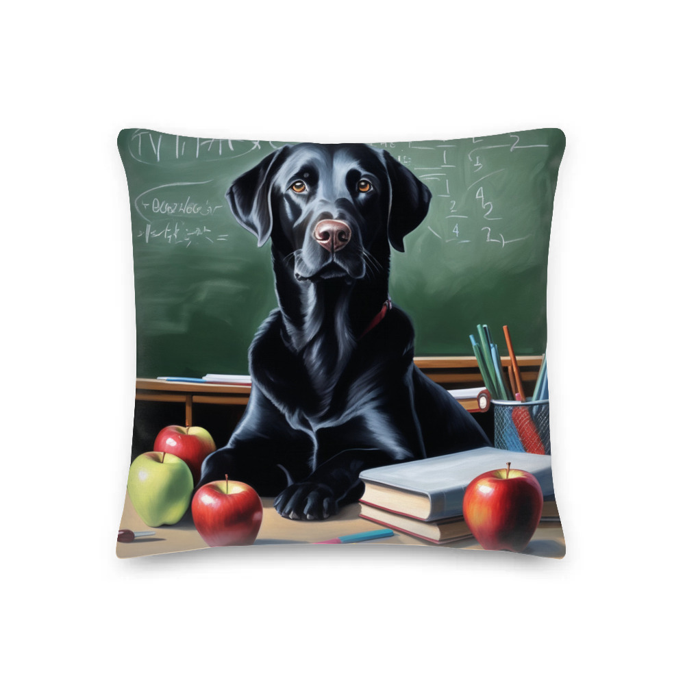 PugMug Custom Black Labrador Retriever Premium Pillow