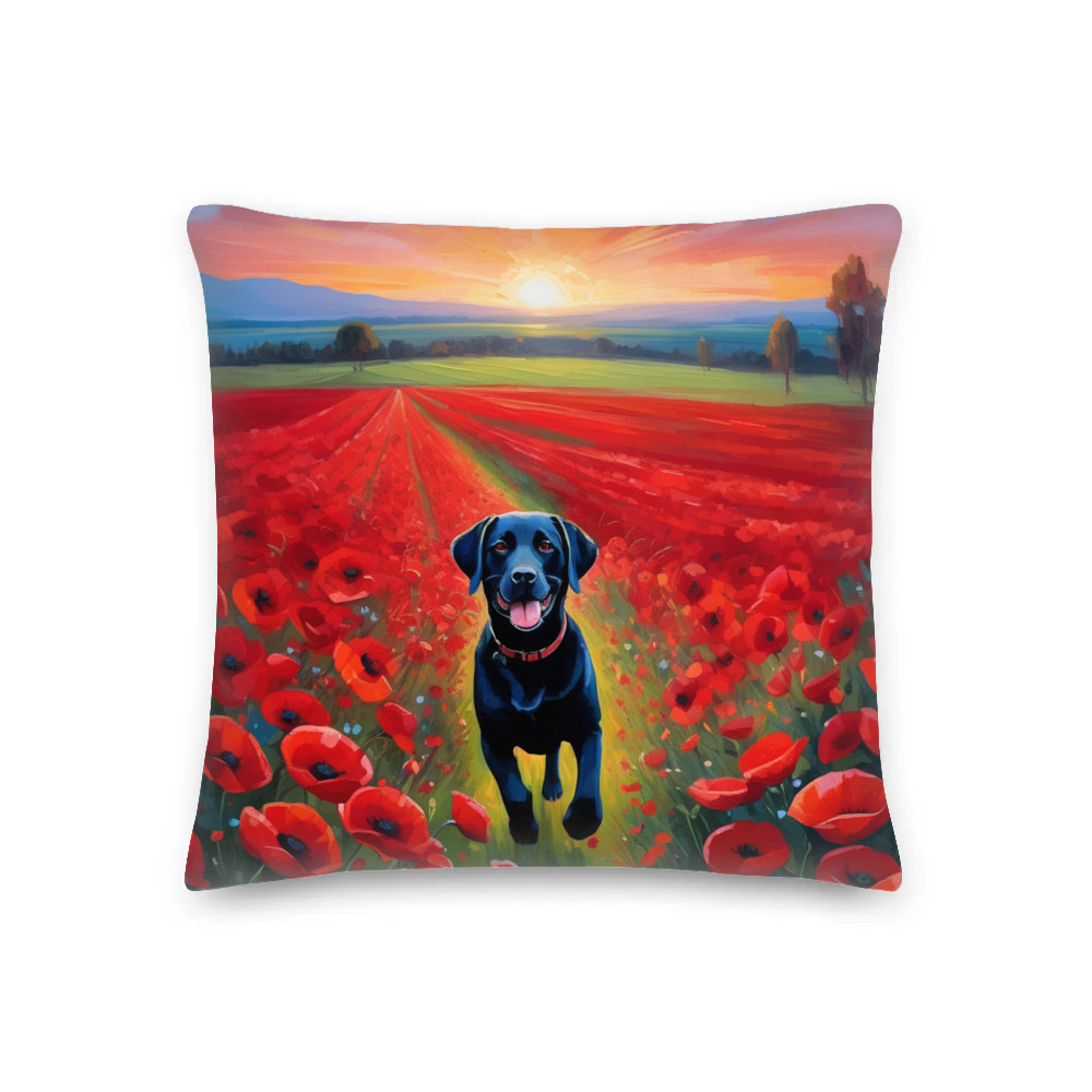 PugMug Custom Black Labrador Retriever Premium Pillow