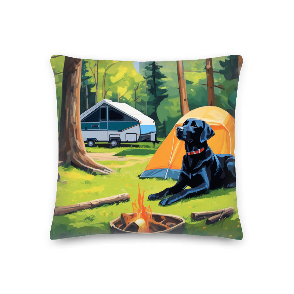 PugMug Custom Black Labrador Retriever Premium Pillow