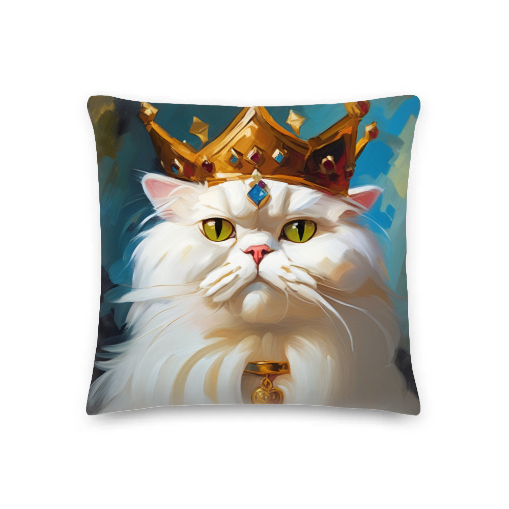 PugMug Custom White Persian Cat Premium Pillow