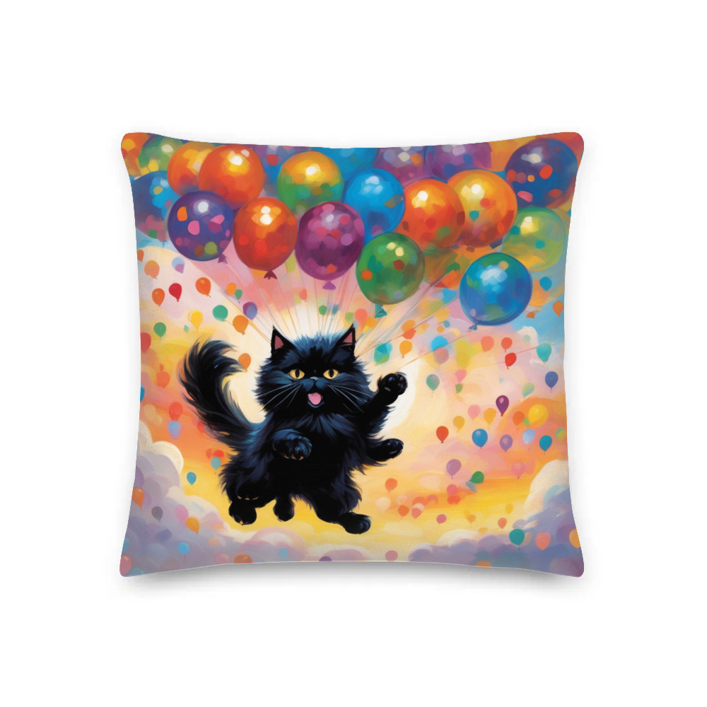 PugMug Custom Black Persian Cat Premium Pillow