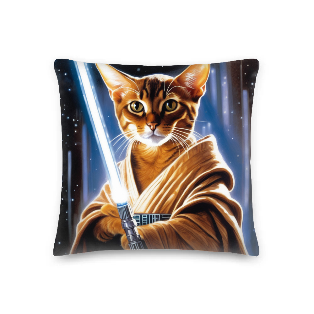PugMug Custom Tabby Abyssinian Cat Premium Pillow