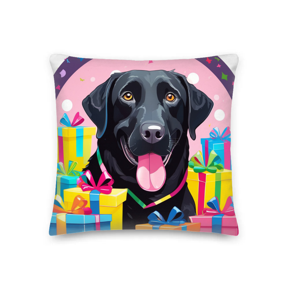 PugMug Custom Black Labrador Retriever Premium Pillow
