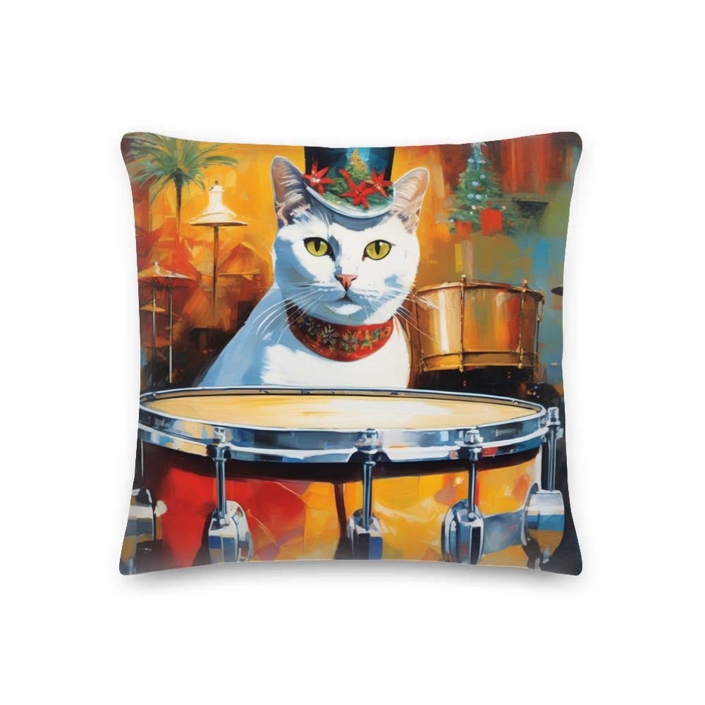 PugMug Custom White Abyssinian Cat Premium Pillow