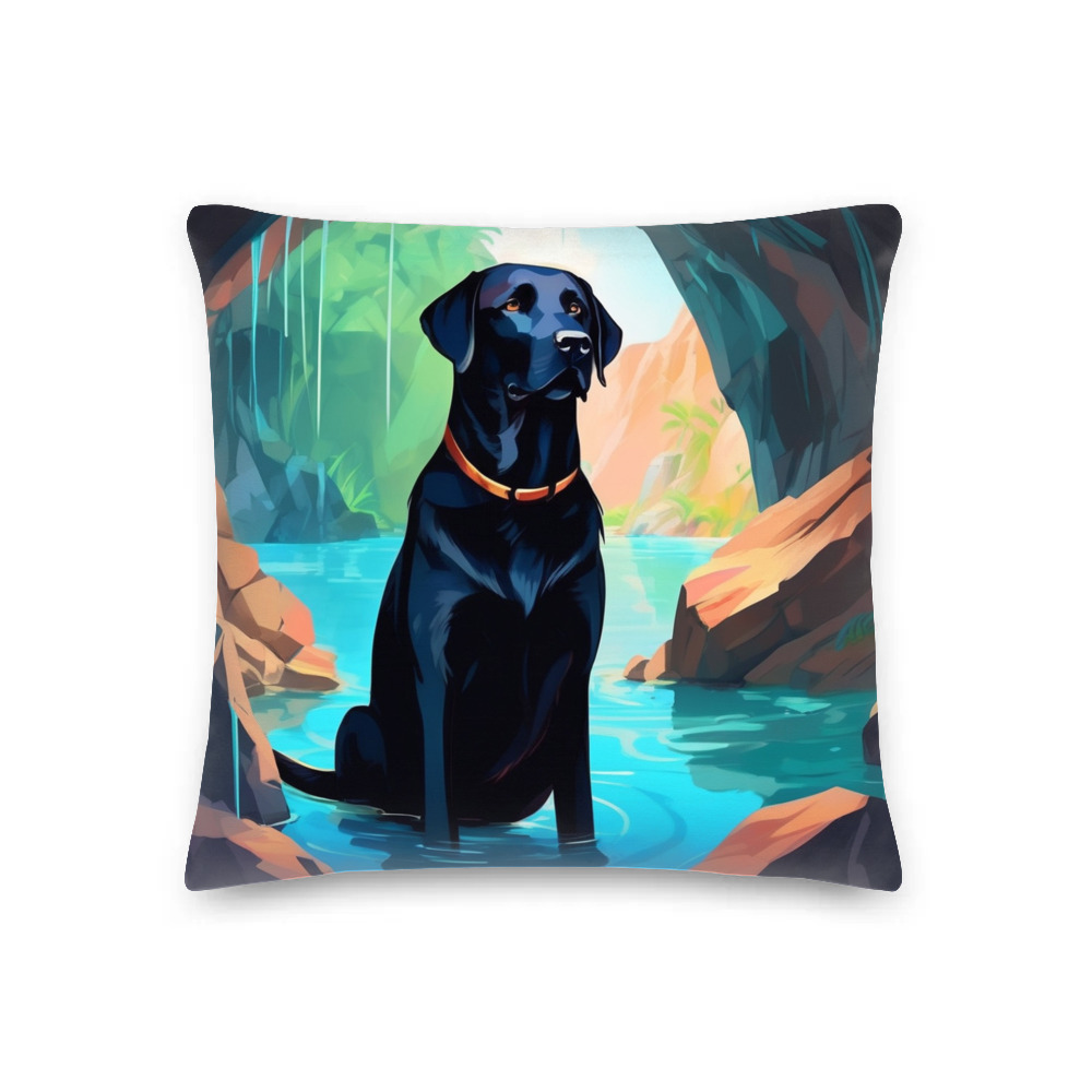 PugMug Custom Black Labrador Retriever Premium Pillow