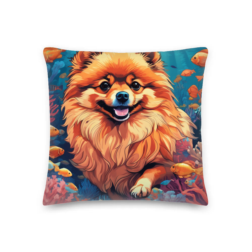 PugMug Custom Tan Pomeranian Premium Pillow