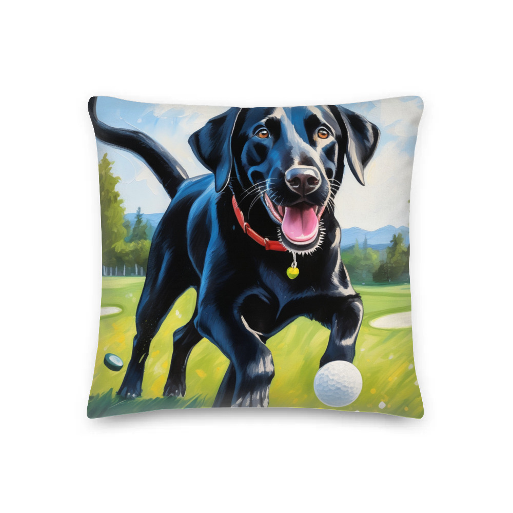 PugMug Custom Black Labrador Retriever Premium Pillow