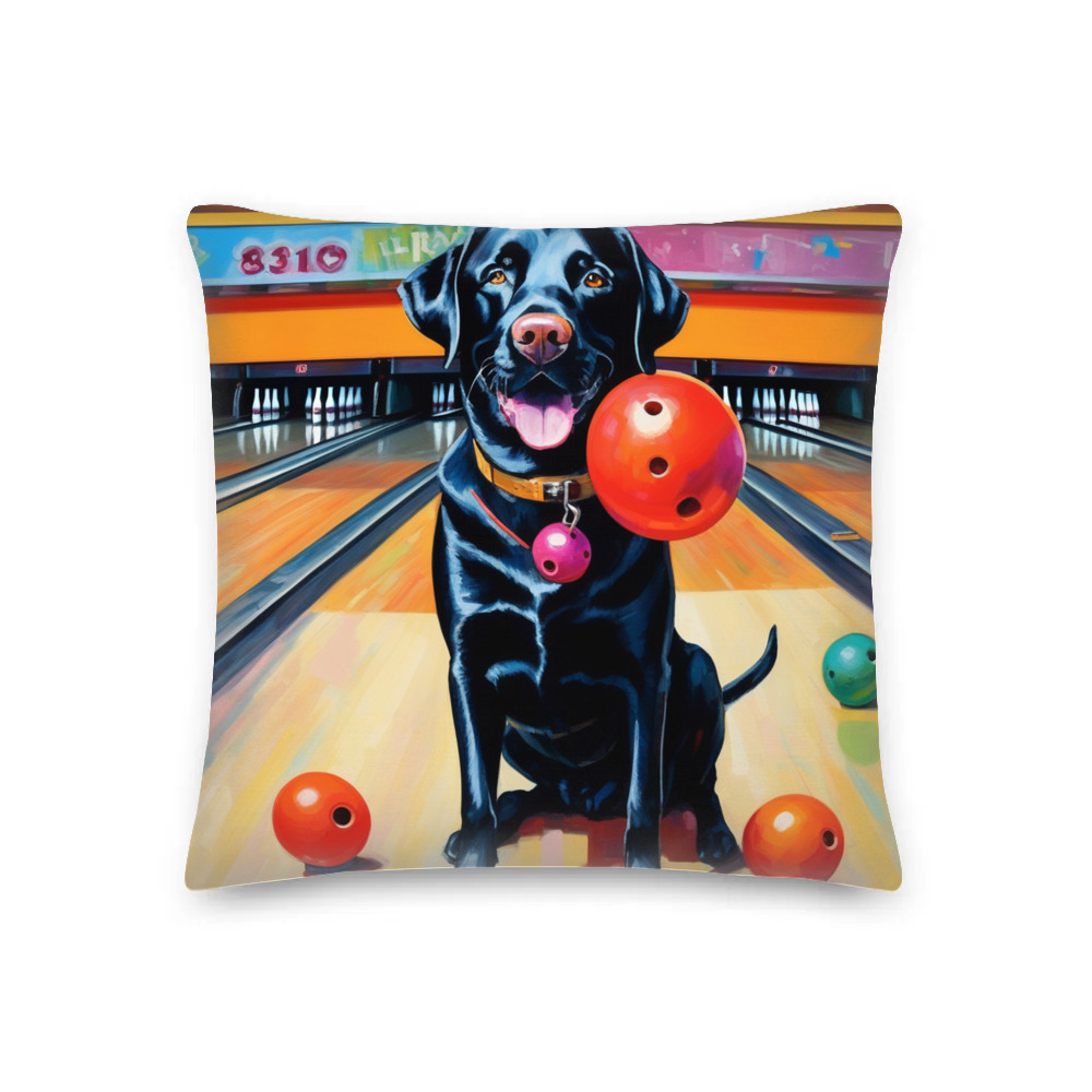 PugMug Custom Black Labrador Retriever Premium Pillow