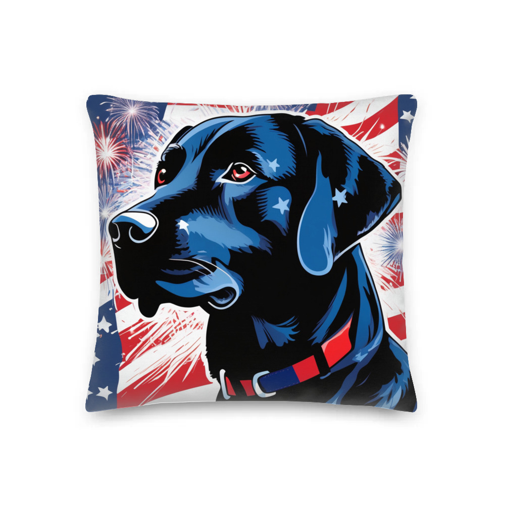 PugMug Custom Black Labrador Retriever Premium Pillow