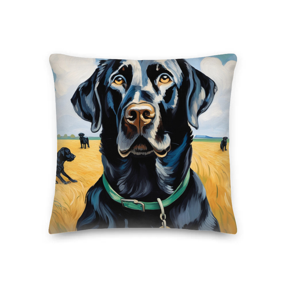 PugMug Custom Black Labrador Retriever Premium Pillow