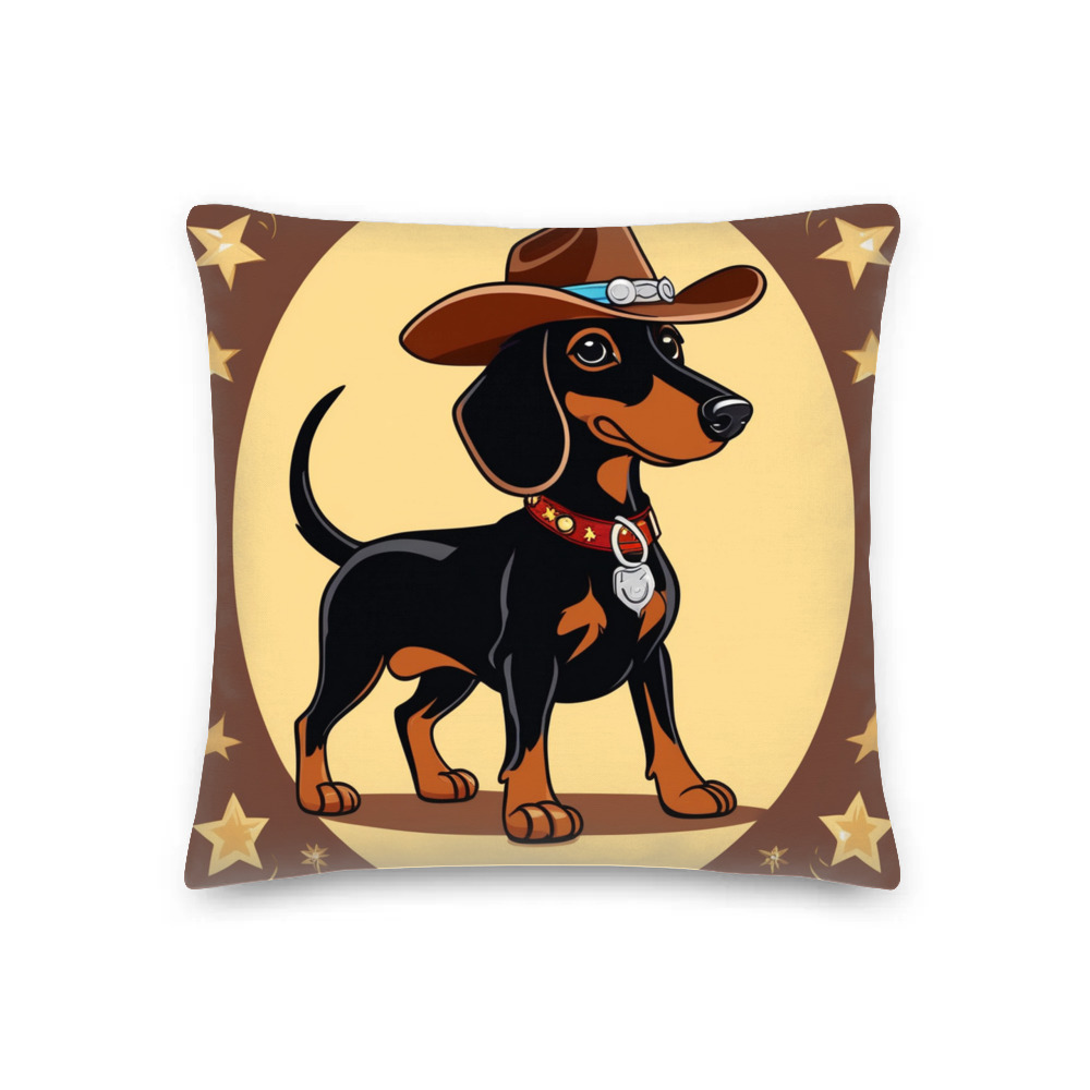 PugMug Custom Black Dachshund Premium Pillow