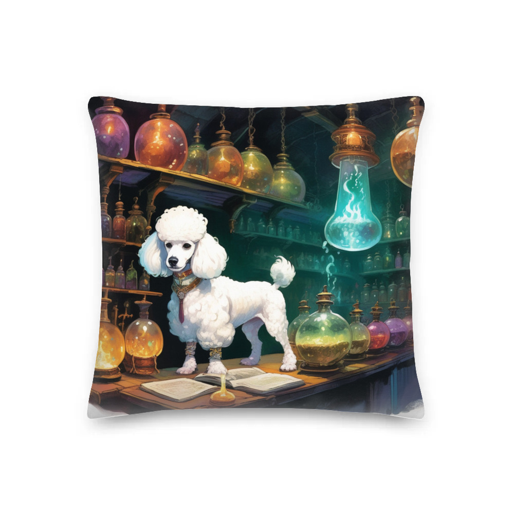 PugMug Custom White Poodle Premium Pillow