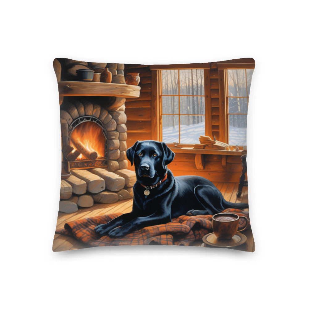 PugMug Custom Black Labrador Retriever Premium Pillow