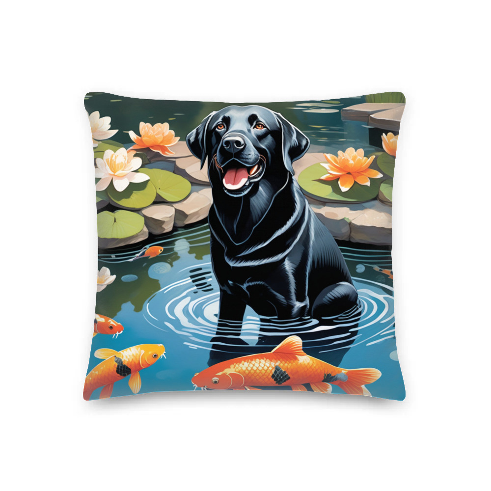 PugMug Custom Black Labrador Retriever Premium Pillow